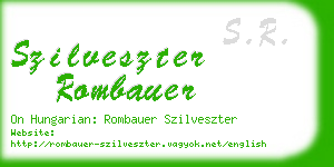 szilveszter rombauer business card